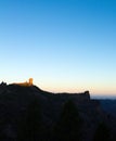 Gran Canaria, Caldera de Tejeda, sunrise over Roque Nublo mount Royalty Free Stock Photo