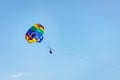 Two People Parasailing off a Beach in Gran Canaria on March 7, 2022. Two Royalty Free Stock Photo