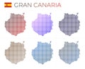 Gran Canaria dotted map set. Royalty Free Stock Photo
