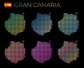 Gran Canaria dotted map set. Royalty Free Stock Photo