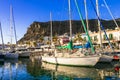 Gran Canaria holidays. Scenic Puerto de Mogan. View with sail boats, Canary islands Royalty Free Stock Photo