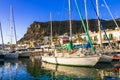 Gran Canaria holidays. Scenic Puerto de Mogan. View with sail boats, Canary islands