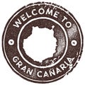 Gran Canaria map vintage stamp.