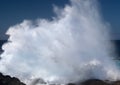 Gran Canaria, north coast, area around Punta Sardina cape, powerful foamy ocean waves Royalty Free Stock Photo