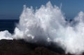 Gran Canaria, north coast, area around Punta Sardina cape, powerful foamy ocean waves Royalty Free Stock Photo