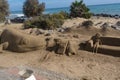 Gran Canaria, sand sculptures on the beach