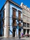 Gran Canaria, Spain - Feb 22, 2023: Calle Triana street in the capital city Las Palmas, of Gran Canaria. Spain