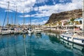 Gran Canaria, Spain - Feb 21, 2023: Colorful canarian fishing boats at the harbor in Puerto de Mogan, Gran Canaria,Spain Royalty Free Stock Photo