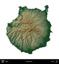 Gran Canaria, Spain, isolated on white. Physical Royalty Free Stock Photo
