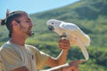 GRAN CANARIA, SPAIN - MARCH 10 2017 - Cockatoo in exotic birds show at Palmitos Park in Maspalomas, Gran Canaria, Spain