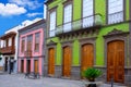 Gran Canaria Teror colorful facades Royalty Free Stock Photo
