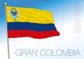 Gran Colombia or Great Colombia historical flag, 1820 - 1821