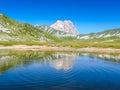 Gran Sasso mountain summit at Campo Imperatore plateau, Abruzzo, Italy Royalty Free Stock Photo