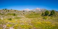 Gran Sasso mountain summit at Campo Imperatore plateau, Abruzzo, Italy Royalty Free Stock Photo