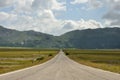 Gran sasso national park straight road Royalty Free Stock Photo