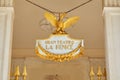 Gran Teatro La Fenice sign with golden phoenix in Venice, Italy