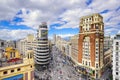 Gran Via, Madrid, Spain Cityscape