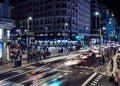 Gran Via street in central Madrid, Spain Royalty Free Stock Photo