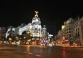 Gran Via street, Madrid. Royalty Free Stock Photo