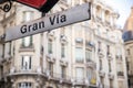 Gran Via street sign in Madrid Royalty Free Stock Photo