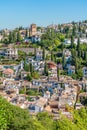 The picturesque Albaicin district in Granada as seen from the Alhambra Palace. Andalusia, Spain. Royalty Free Stock Photo