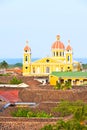 Granada cathedrak and lake Nicaragua. Royalty Free Stock Photo