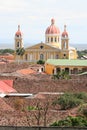 Granada Cathedral and Lake Nicaragua Royalty Free Stock Photo