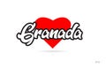 granada city design typography with red heart icon logo