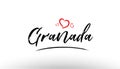 granada europe european city name love heart tourism logo icon d