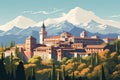 Granada\'s Essence: Alhambra Meets Sierra Nevada in Minimal Art