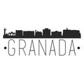 Granada Spain. City Skyline. Silhouette City. Design Vector. Famous Monuments.