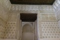 Arabic geometric patterns inside alhambra palace room Royalty Free Stock Photo