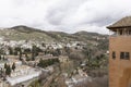 Granada cityscape viewed from alhambra palace