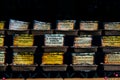 Tea shop window case, various teas for sale in shop of old city tourist hotspots of Granada. Royalty Free Stock Photo