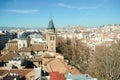 GRANADA, SPAIN - DECEMBER 24TH, 2019: Aerial view of Granada taken from the Ferris wheel Royalty Free Stock Photo