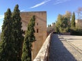 Granada, Spain, December 14, 2017: View of Castles in Alhambra Royalty Free Stock Photo