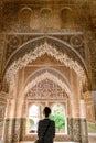 Granada, Spain - 5/6/18: Nasrid dynasty Palace of the Lions, Alhambra. Royalty Free Stock Photo