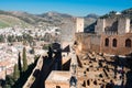 View of the Alcazaba, Alhambra of Granada Royalty Free Stock Photo