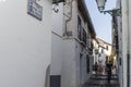 Granada, Spain, June 15, 2021. Albaicin neighborhood street in the city of Granada, Andalucia, Spain