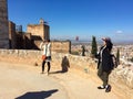 Granada, Andalusia Spain - March 27: Two Asiatic Women Taking