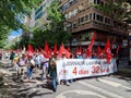 Granada, Spain, May 1st, 2023. Demonstration of unions, political parties for workers' rights on May 1st