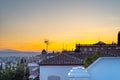 Granada, Spain. October 17th, 2020. View of the roofs of some houses in the Albaicin district with beautiful sunset light
