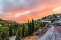 La Alhambra and Sacromonte during sunset 2