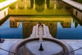 Granada, Spain Ã¢â¬â 2019. Reflection in the pond water of the Patio de los Arrayanes building in Alhambra Palace, Andalusia Royalty Free Stock Photo