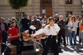 GRANADA, SPAIN 10th MARCH 2019: Flamenco dancer dances for tourists in Plaza Nueva Royalty Free Stock Photo