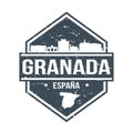 Granada Spain Travel Stamp Icon Skyline City Design Tourism. Seal Passport Vector.