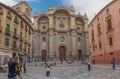 View at the front facade at the Granada Cathedral or Cathedral of the Incarnation, Catedral de Granada, Santa Iglesia Catedral