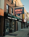 Granada Wines and Spirits vintage neon sign in Cobble Hill, Brooklyn, New York