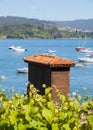 Granary with seascape in the background