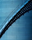 Granary silo staircase with shadows